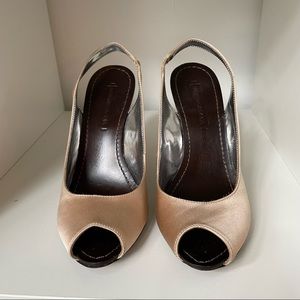 BCBG Peep-Toe Slingback Heels